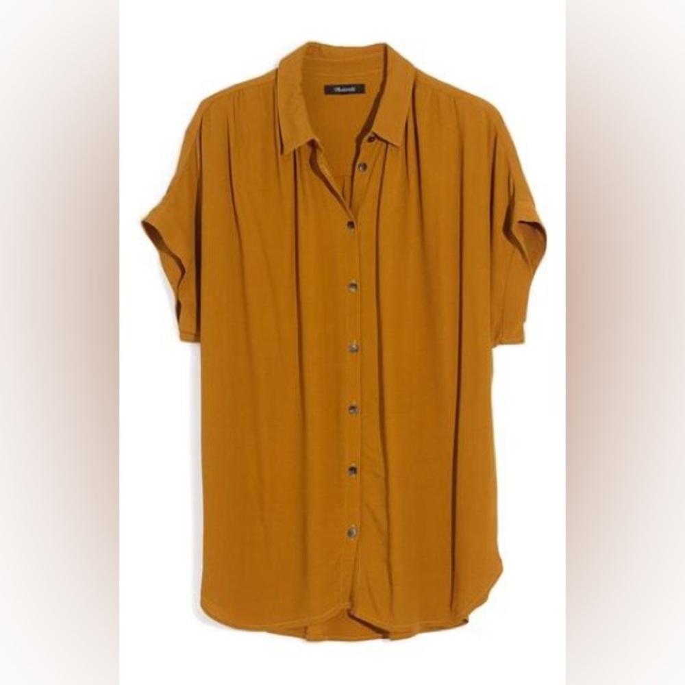 Madewell Central Drapey Shirt Mustard Classic Womens S